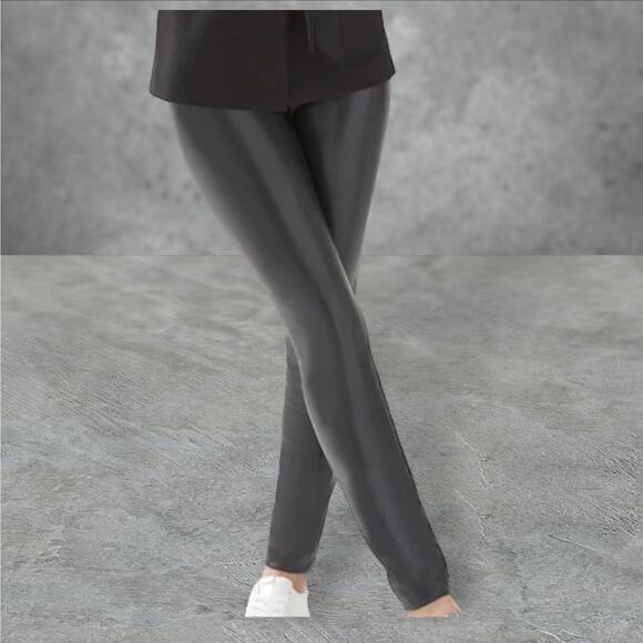 NEW Studio 1886 Faux LEATHER LEGGINGS XL US 16 Pant Black Soft Polyester Vinyl - Picture 4 of 11